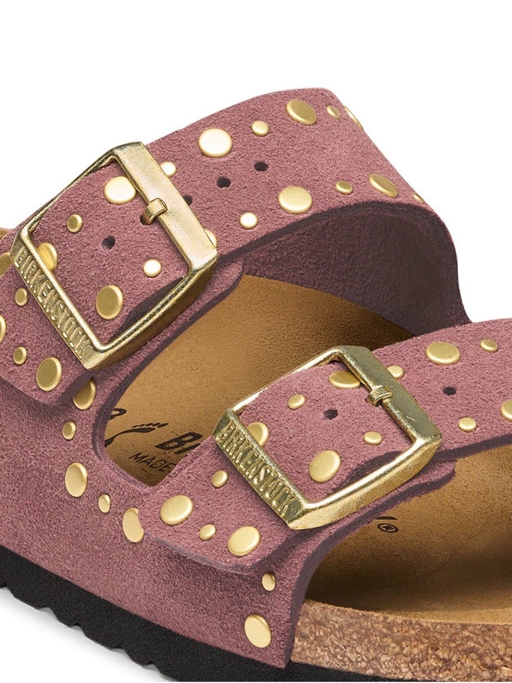 Birkenstock Studded Double-Buckle Sandals in Mauve - Picture 2 of 9